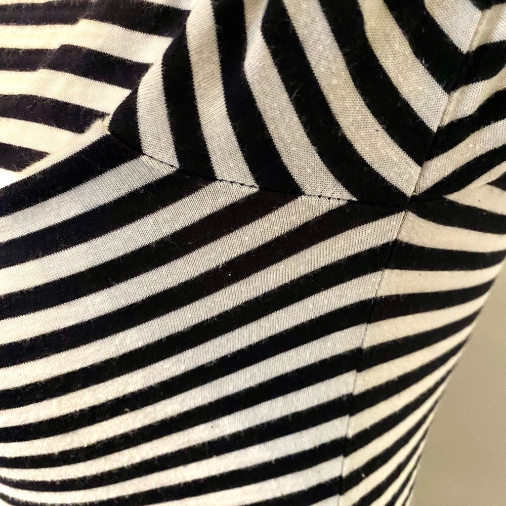 Michael Kors navy & white striped long sleeve round neck stretchy top - size S - Picture 5 of 7